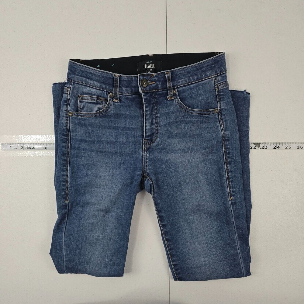 Lularoe Mid Rise Skinny Jeans Blue Denim Stretch Size 24 #4065‎